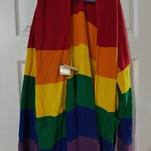 Magnolia place rainbow cardigan plus
